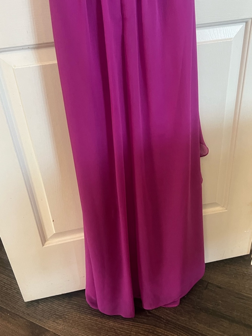 Bridesmaid One-Shoulder Fuchsia maxi dress Evening Gown/ party gown - Picture 7 of 7